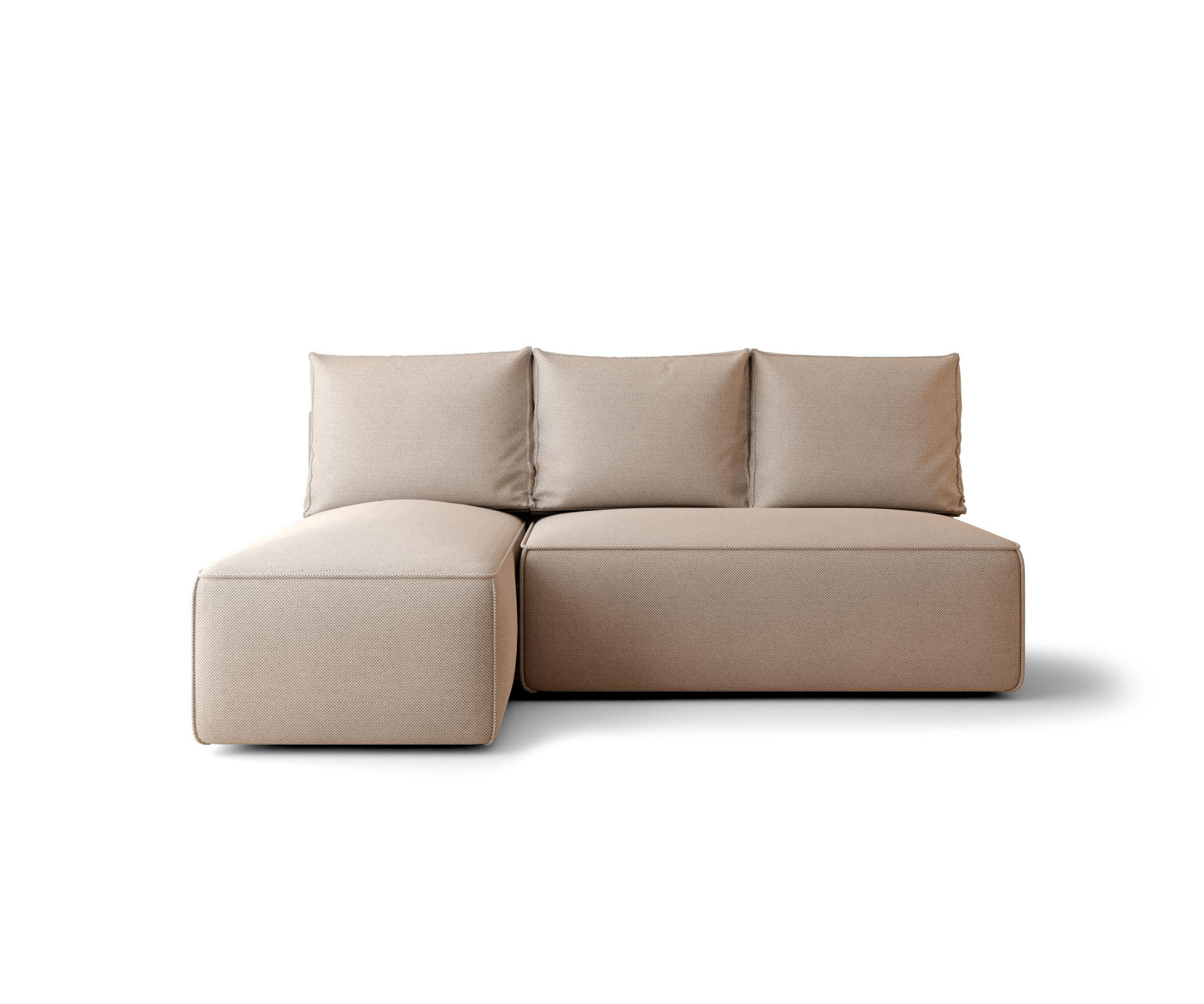 ECKSOFA mit Schlaffunktion SAVIO MINI Curio 15 Links - Beige, Textil (200/140cm) - Bedante