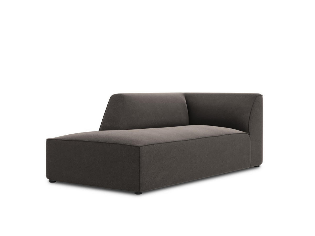 CHAISELONGUE links Ruby aus Samt dunkelgrau - Dunkelgrau, Textil (93/69/180cm) - Micadoni