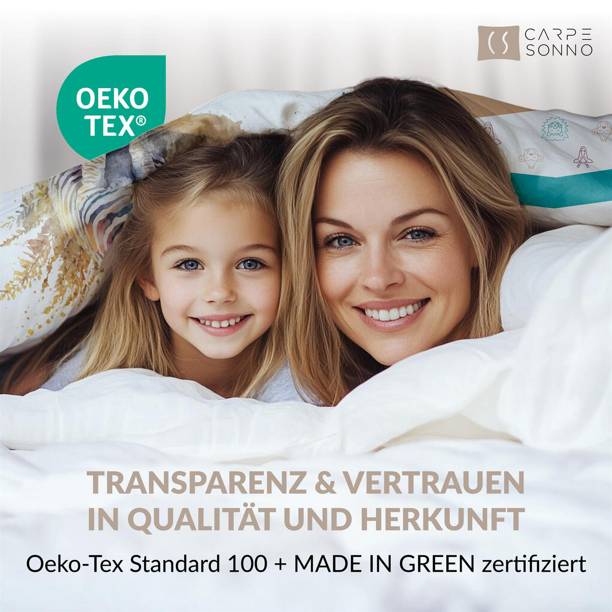 KINDERBETTWÄSCHE 135x200 cm Tiere Tiermotiv aus 100% Baumwolle - Leuchtet um Dunkeln - Multicolor, Textil (135/200cm) - Carpe Sonno
