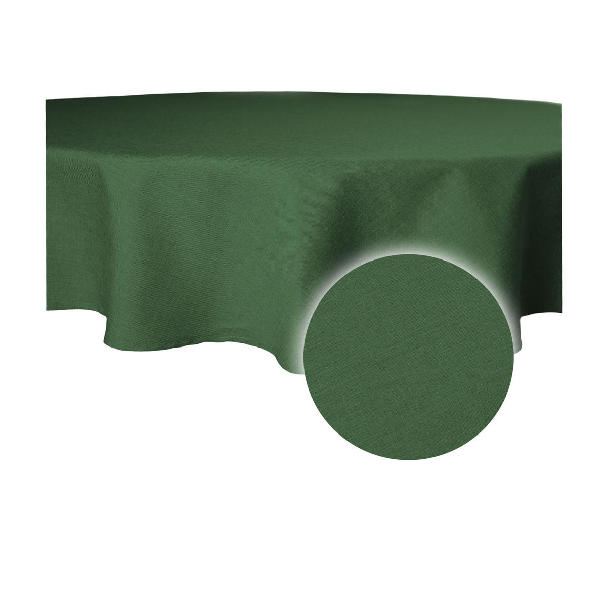 TISCHDECKE Leinenoptik 140 cm rund Dunkelgrün - Dunkelgrün, Textil (140cm) - TiborTex