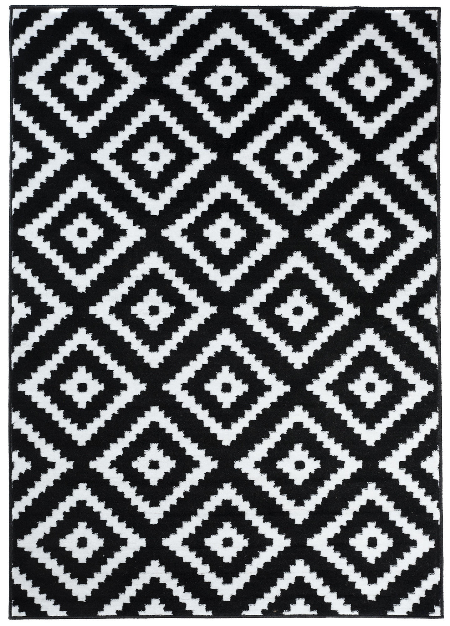 TEPPICH LUXURY Schwarz Geometrisch Karo Diamant 300/400 cm - Schwarz, Textil (300/400cm) - Tapiso