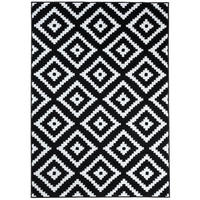TEPPICH LUXURY Schwarz Geometrisch Karo Diamant 300/400 cm - Schwarz, Textil (300/400cm) - Tapiso