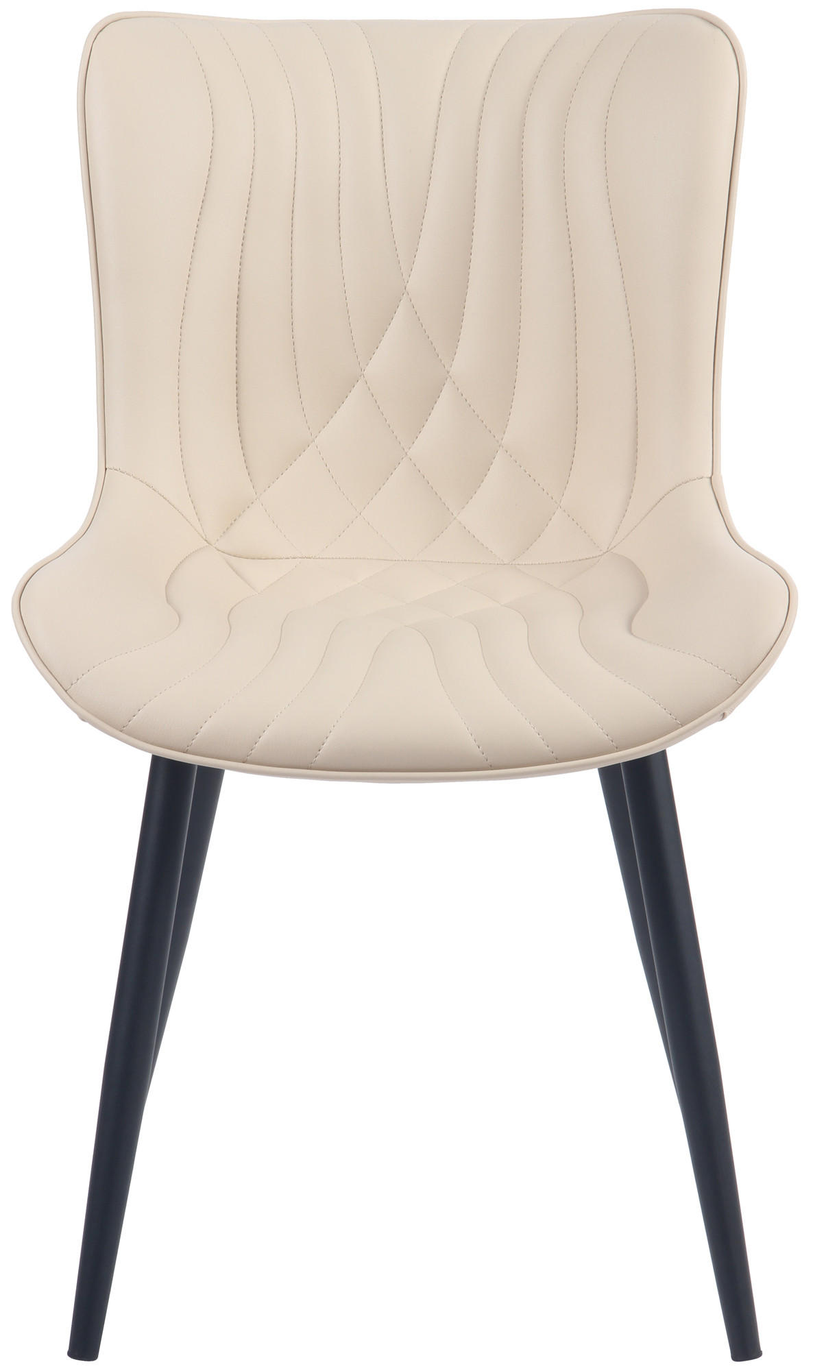 STUHL 2er Set Lederlook creme - Creme/Schwarz, Textil/Metall (50/80.5/62cm) - CLP