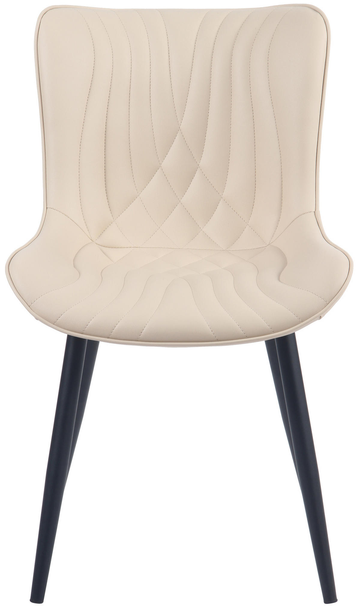 STUHL 2er Set Lederlook creme - Creme/Schwarz, Textil/Metall (50/80.5/62cm) - CLP