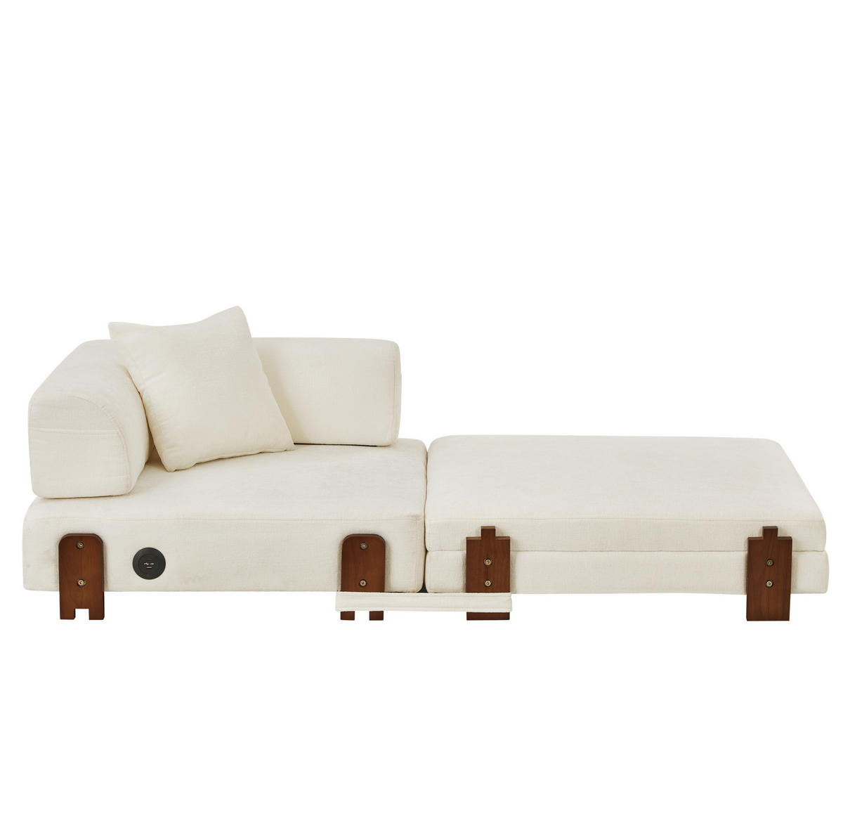 SCHLAFSOFA mit Schlaffunktion, USB- und Type-C-Anschluss, Stauraum und Seitentaschen, Beige - Beige, Textil (84/48/170.5cm) - Redom