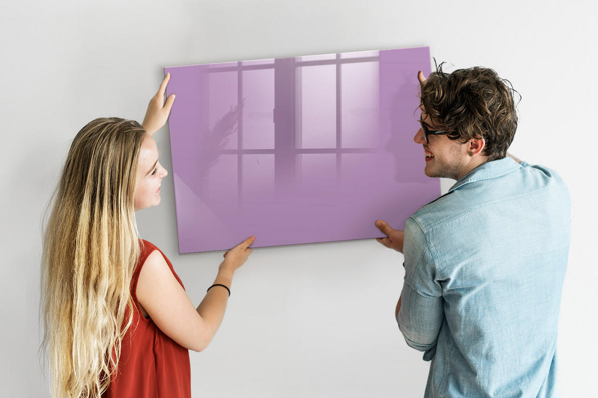 MAGNETTAFEL 100x70 Flieder schwarzer Marker - Violett, Glas (100/0.4/70cm) - TULUP