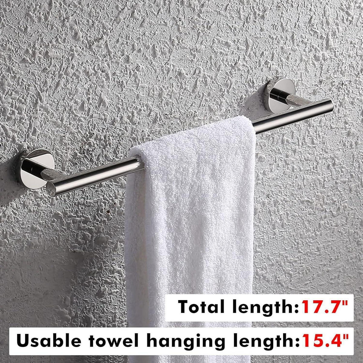 HANDTUCHSTANGE Edelstahl poliert 45 cm - Silberfarben, Metall (14/45.7/2.5cm)