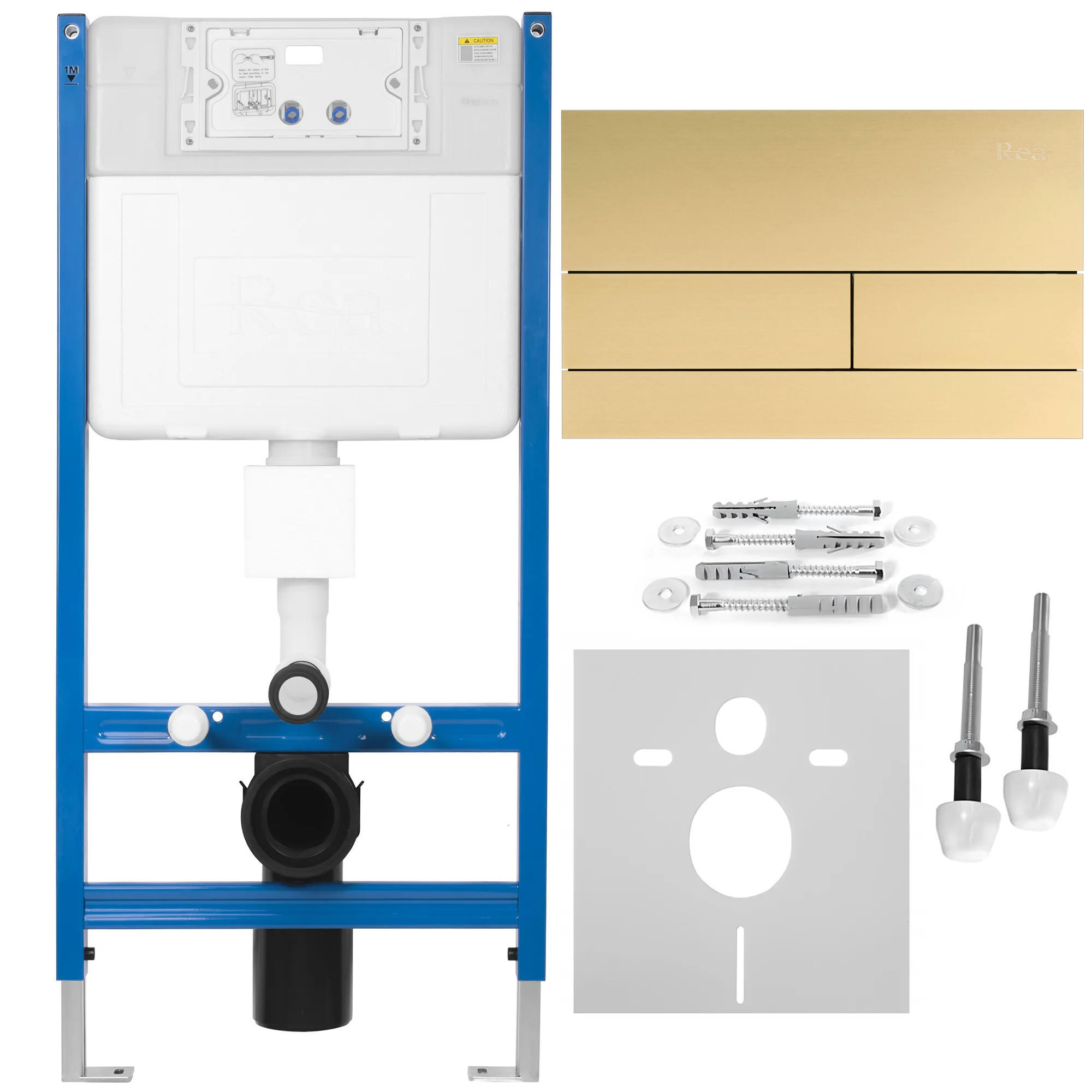 VORWANDELEMENT Für Wc K011a-q Rea T Brush Gold - Goldfarben, Metall (52.5/103.5/103.5cm) - REA