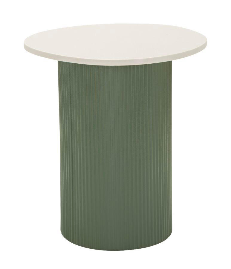 BEISTELLTISCH Frankfurt, grün und weiß, Metall, MDF und Kunstmarmor, 40 x 42 x 45 cm - Weiß/Grün, Holzwerkstoff/Stein (42/40/45cm) - Mauro Ferretti