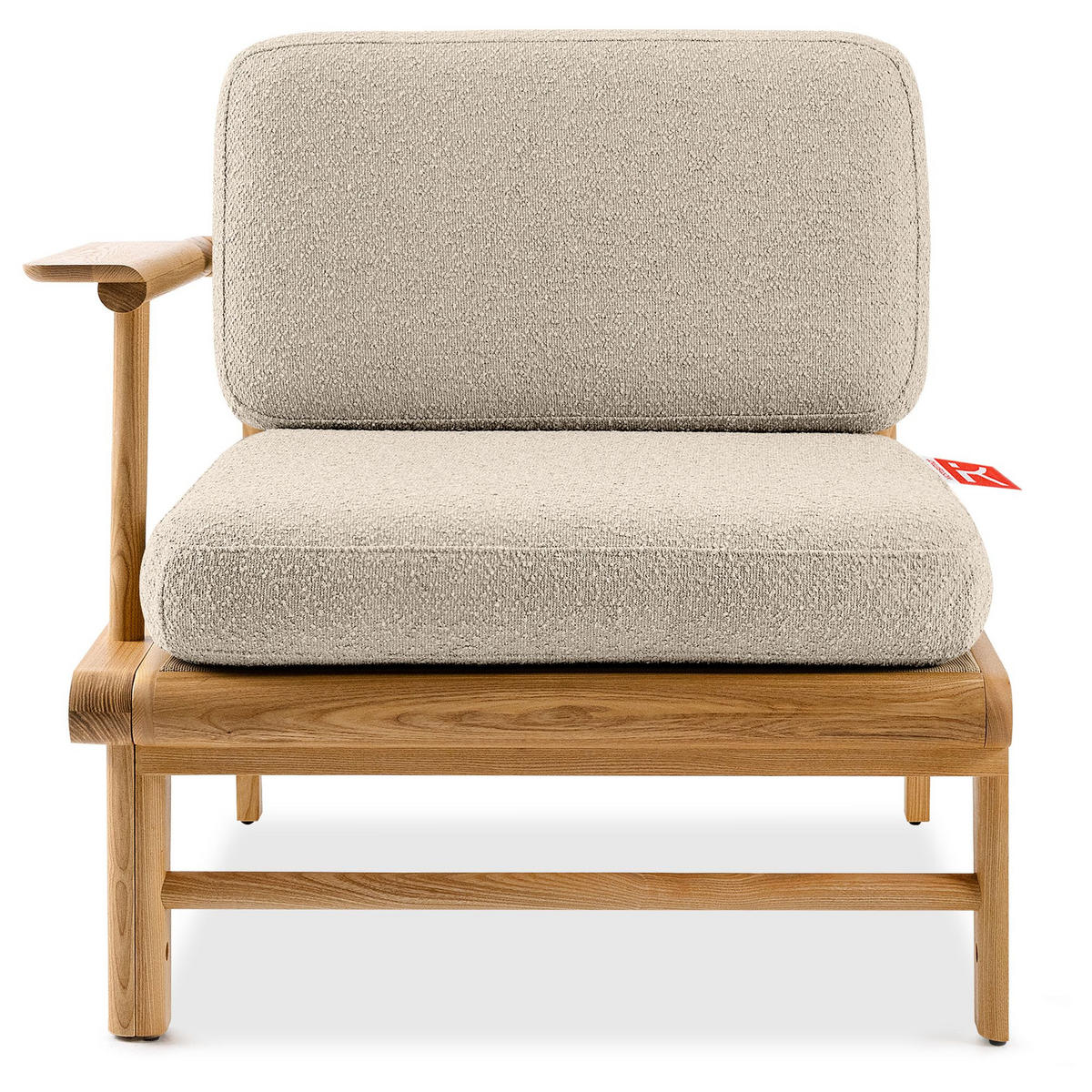 LOUNGESOFA ATREDA links - Creme, Holz/Textil (230/74/160cm) - KONSIMO®