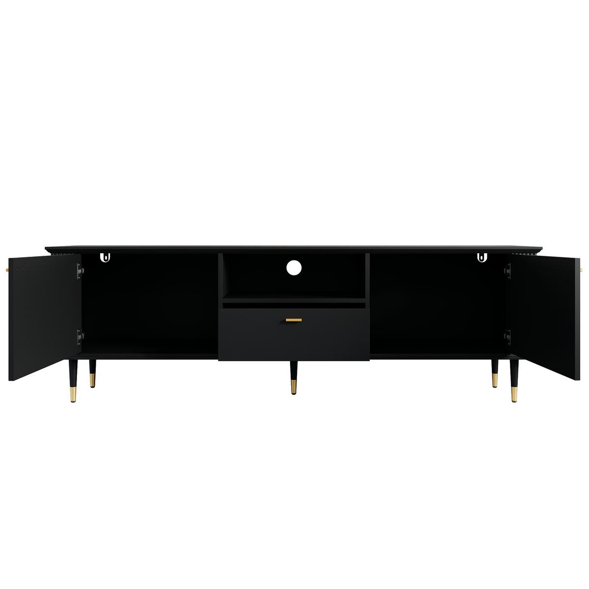 TV-LOWBOARD Schwarz 170/36/54 cm - Schwarz, Holzwerkstoff (170/54/36cm) - PANGIVO