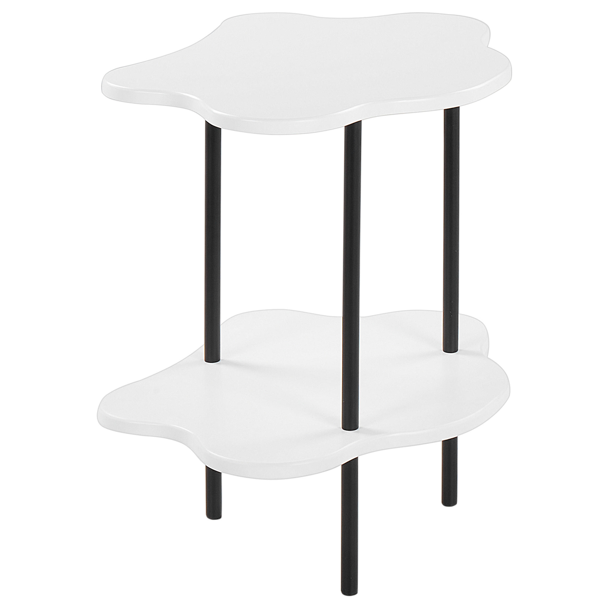 BEISTELLTISCH schwarz/weiß Wolkenform Cloud - Schwarz/Weiß, Holzwerkstoff (33/48/50cm) - Beliani