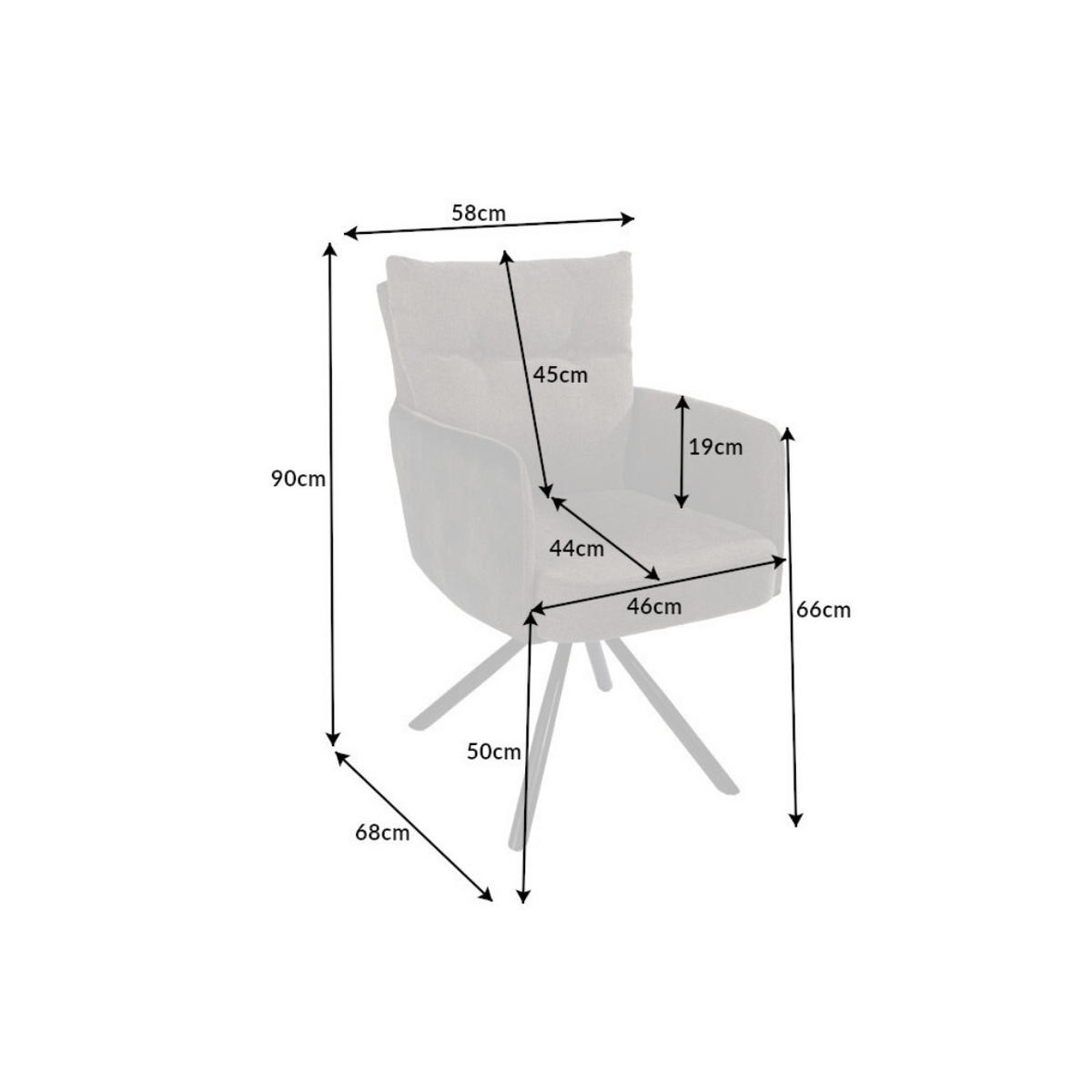ARMLEHNSTUHL BIG GEORGE Samt Grün - Grün, Textil (58/90/68cm) - riess-ambiente