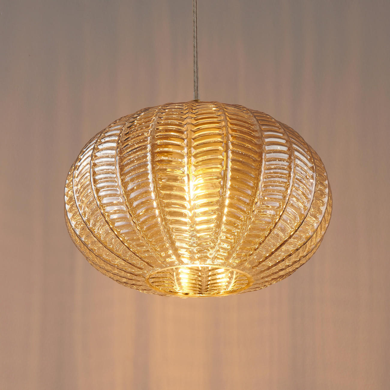 Thumbnail - Kosilum Hängeleuchte, Gold, Glas, 26x16x16 cm, Lampen & Leuchten, Innenbeleuchtung, Hängelampen, Pendelleuchten