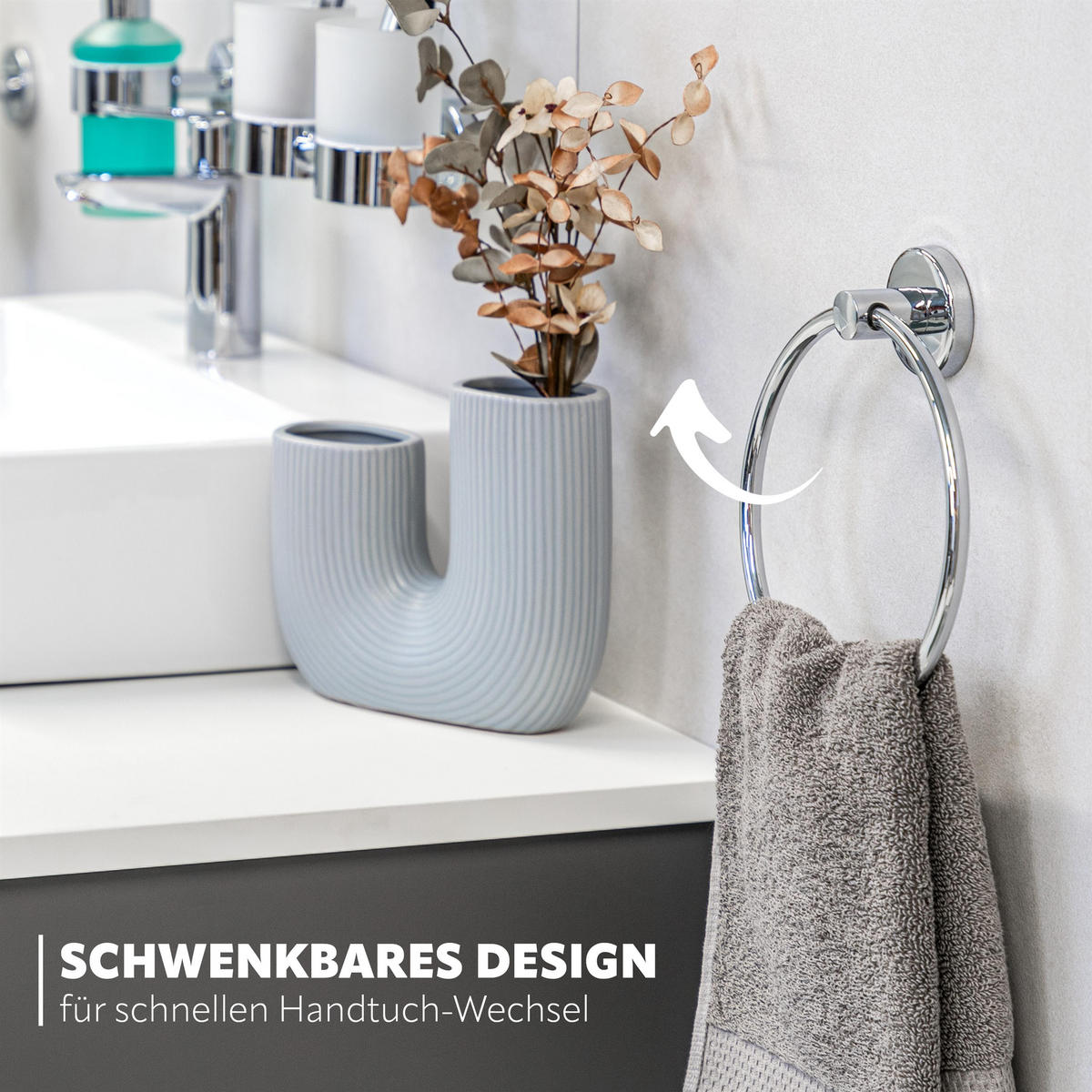HANDTUCHRING LUCENTE, Edelstahl - Chromfarben, Metall (18.5/21/5cm) - bremermann