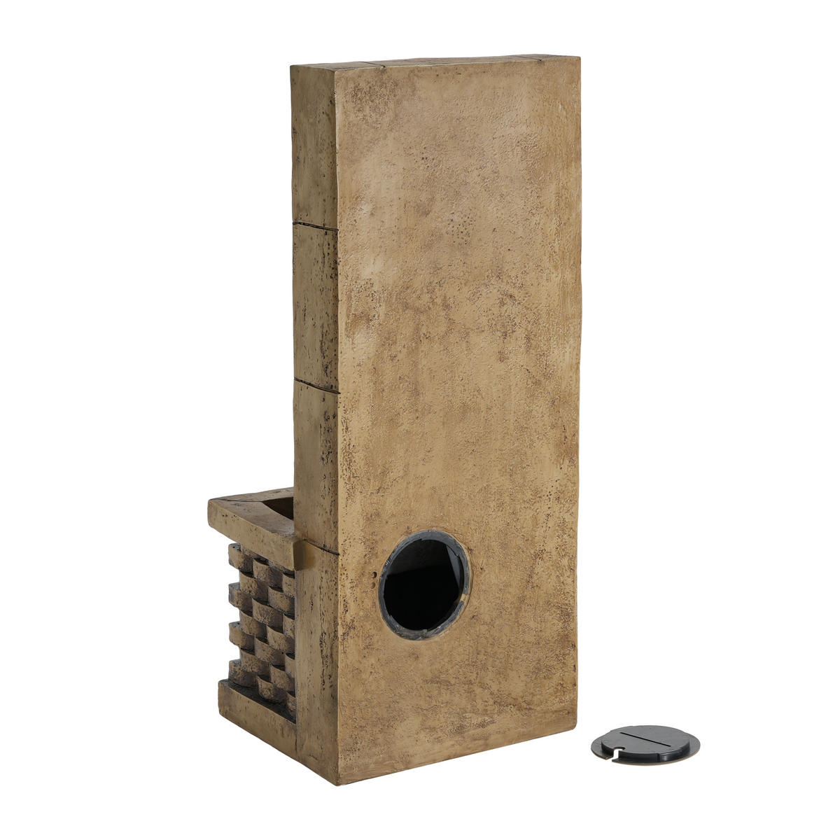 GARTENBRUNNEN Antik 230V Wasserfall Standbrunnen Quadratisch - Braun, Naturmaterialien (37/31.5/89cm) - FLIEKS