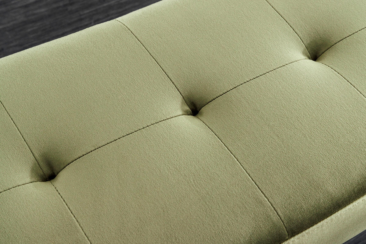 SITZBANK BOUTIQUE Samt Grün 100 cm - Schwarz/Grün, Textil/Metall (100/45/35cm) - riess-ambiente