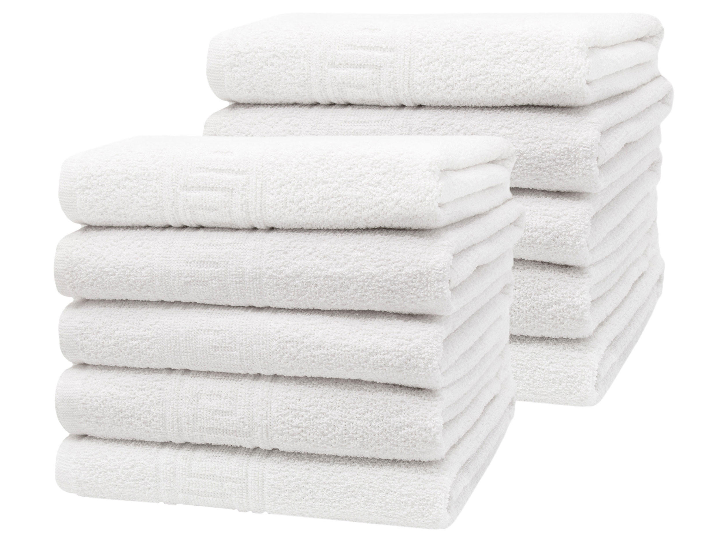 HANDTÜCHER, 10er-Set, 50x100 cm, 70% Baumwolle, 30% Polyester, Weiß - Weiß, Textil (50/100cm) - Zollner