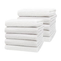 HANDTÜCHER, 10er-Set, 50x100 cm, 70% Baumwolle, 30% Polyester, Weiß - Weiß, Textil (50/100cm) - Zollner