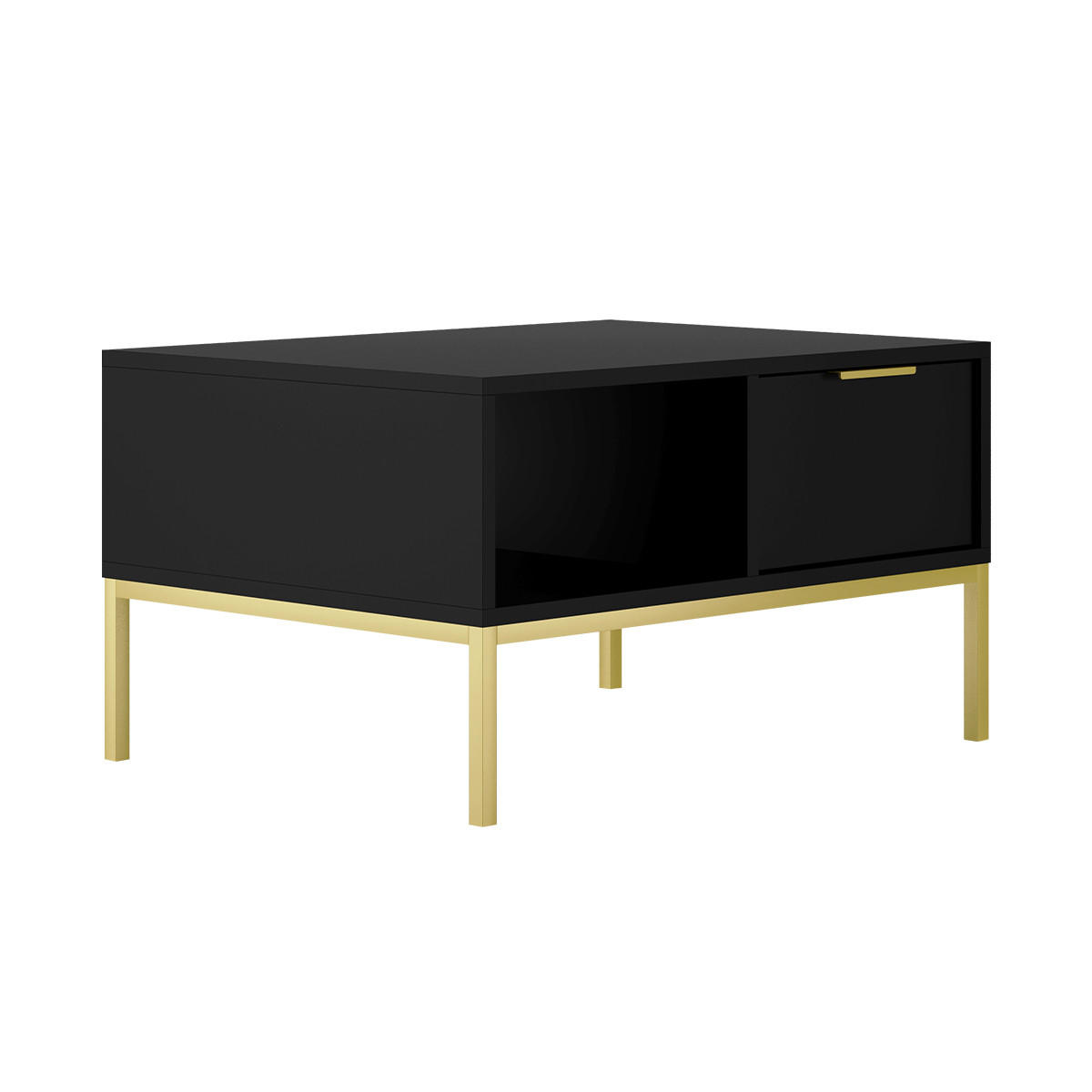 COUCHTISCH Seattle Schwarz - Goldfarben/Schwarz, Holzwerkstoff (60/80/45.4cm) - Petits-meubles