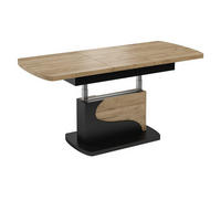 COUCHTISCH rechteckig Eiche Gold - Schwarz ausziehbar höhenverstellbar - Eichefarben/Schwarz, Holzwerkstoff (70/120/58cm) - designimpex