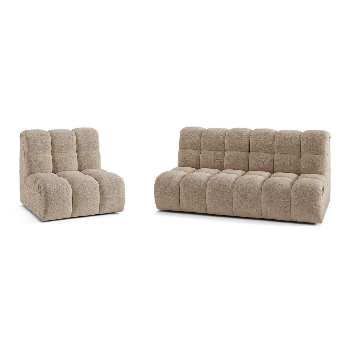 SOFA SEVEN Frottee Taupe 243cm - Taupe, Textil (243/77/98cm) - Premium Interiors