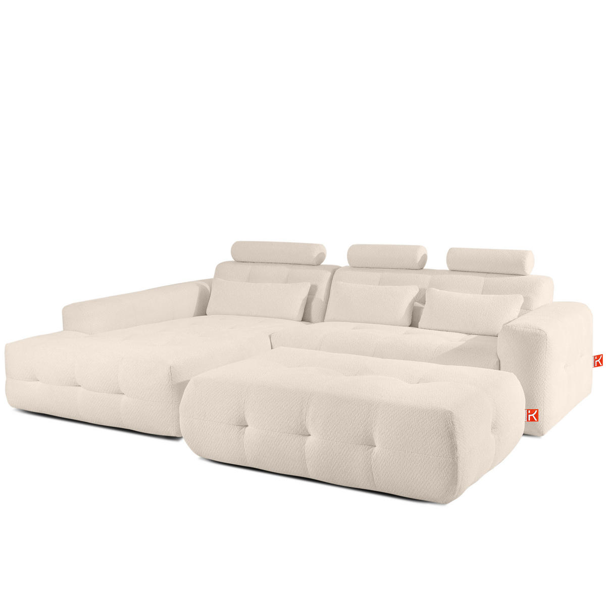 POLSTERMÖBELSET ALIGRA, 2-tlg, Hellbeige - Beige, Holz/Holzwerkstoff (290/90/191cm) - KONSIMO®