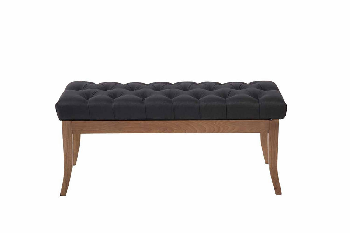 SITZBANK 100/38 cm Stoff schwarz - Schwarz/Naturfarben, Holz/Textil (100/46/38cm) - CLP