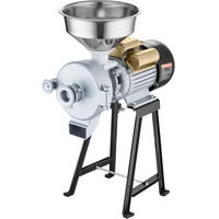 ELEKTRISCHE Getreidemühle 3000W, gewerbliche Maismühle mit Trichter, Edelstahl - Silberfarben, Metall (32/34.01/77.01cm) - Rolipo