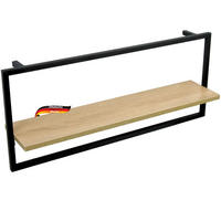 WANDREGAL Schwarz SYIOP MDF Metallrahmen Long - Braun, Holz (70/30/15cm) - DELUKE