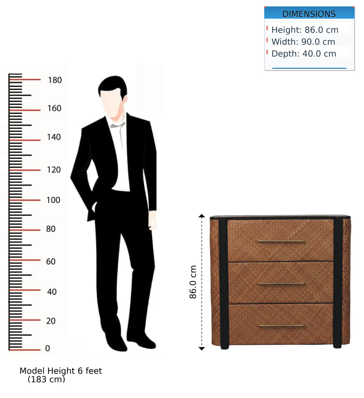 KOMMODE mit Mokka-Finish, 3 Schubladen, dunkelbraun - Dunkelbraun, Holz (90/86/40cm) - Artisan Furniture