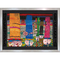 BILD gerahmt 72x53 cm Friedensreich Hundertwasser „Hüte tragen“ - Gelb, Holz (72/53cm) - artissimo