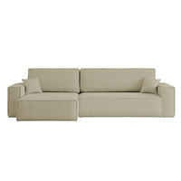 ECKSOFA Mit Schlaffunktion Und Bettkasten, Eckcouch BEST XL Stoff Quelle Beige Links - Beige/Schwarz, Holz/Kunststoff (142/274cm) - Kaiser Möbel