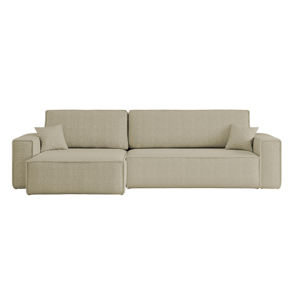ECKSOFA Mit Schlaffunktion Und Bettkasten, Eckcouch BEST XL Stoff Quelle Beige Links - Beige/Schwarz, Holz/Kunststoff (142/274cm) - Kaiser Möbel