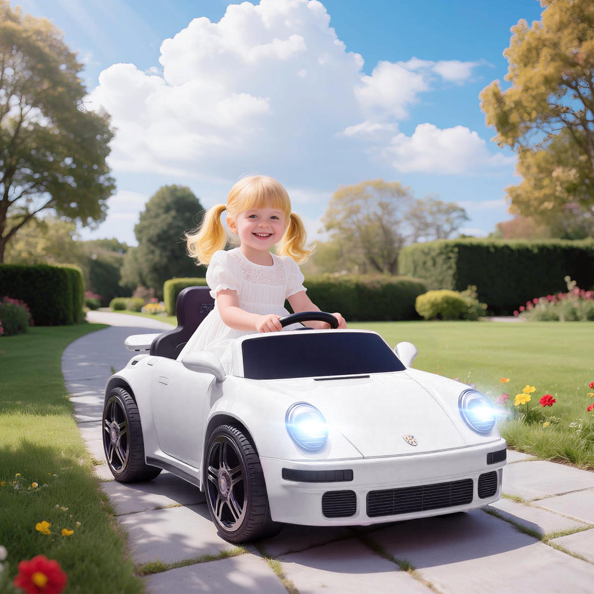 ELEKTRO-KINDERAUTO DE-13074 Fernbedienung Weiß - Weiß, Kunststoff (103/55/44cm) - ComfortXL