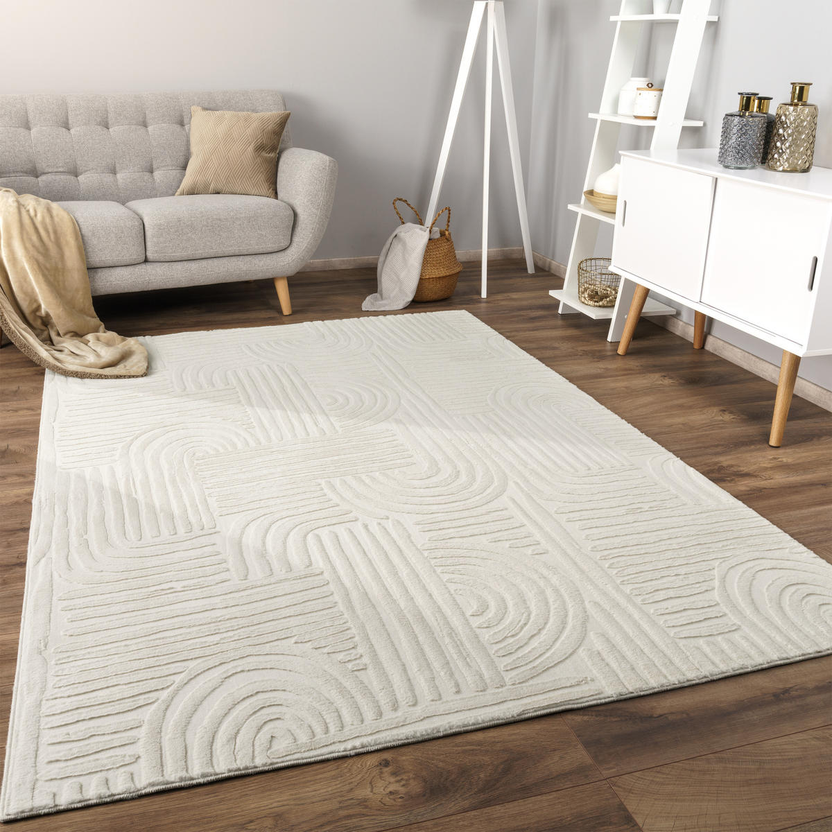 KURZFLORTEPPICH 120/160 cm Lelystad 527 - Creme, Textil (120/160cm) - Paco Home