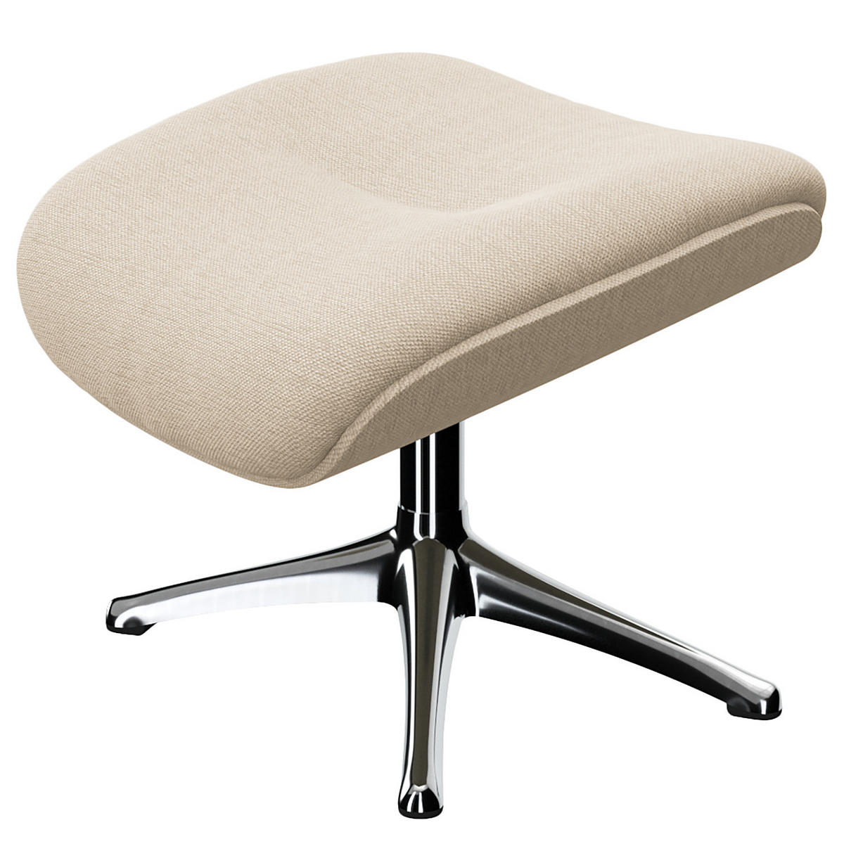 POLSTERHOCKER - Chromfarben/Beige, Textil (44/39/49cm) - home24