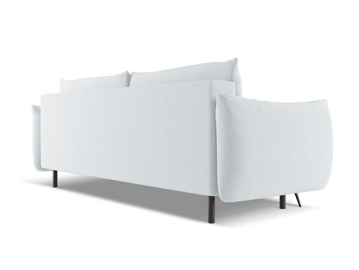 ECKSOFA mit Schlaffunktion Strukturstoff Stoff Blau - Blau/Schwarz, Kunststoff/Textil (148/240cm) - Makamii