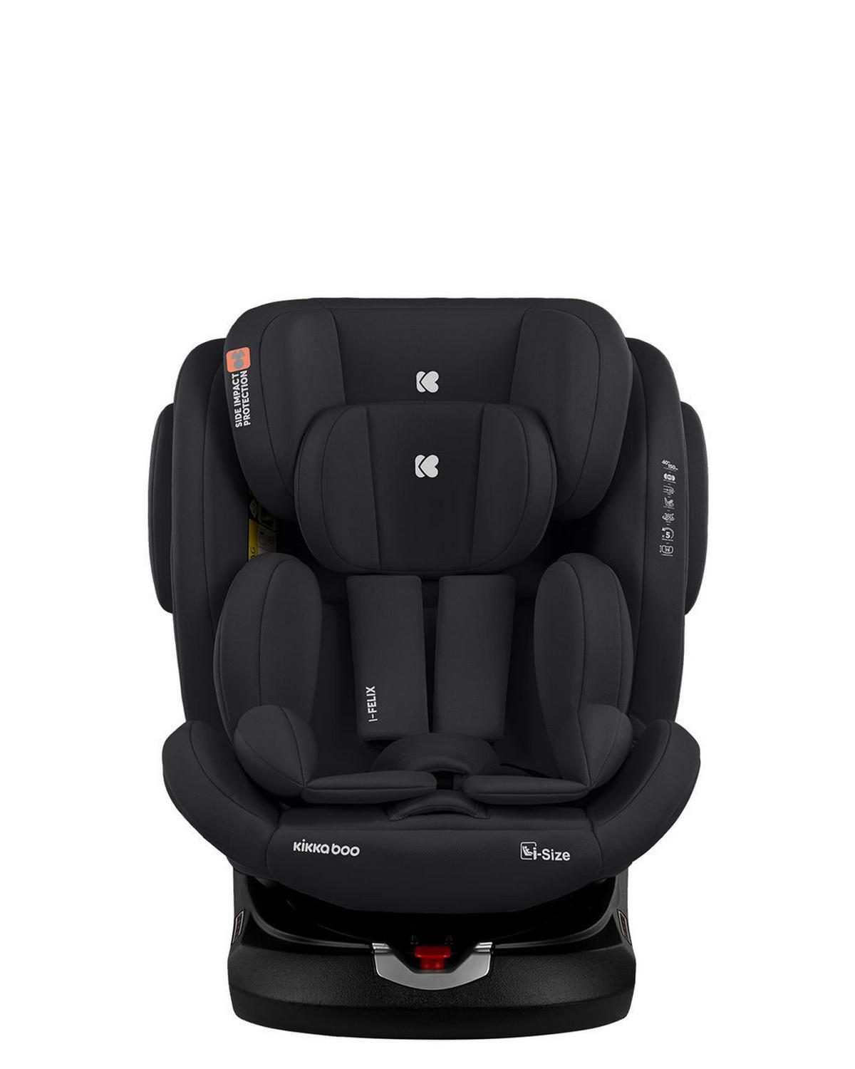 KINDERSITZ i-Felix i-Size schwarz (40-150cm) Isofix Top Tether 360 Grad Drehung - Schwarz, Kunststoff (48/59/48cm) - Kikka boo