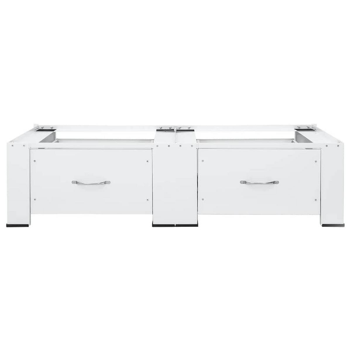 DOPPEL-UNTERGESTELL Für Waschmaschine Und Trockner Weiß - Weiß, Metall (54.5/32.5/127cm) - vidaXL