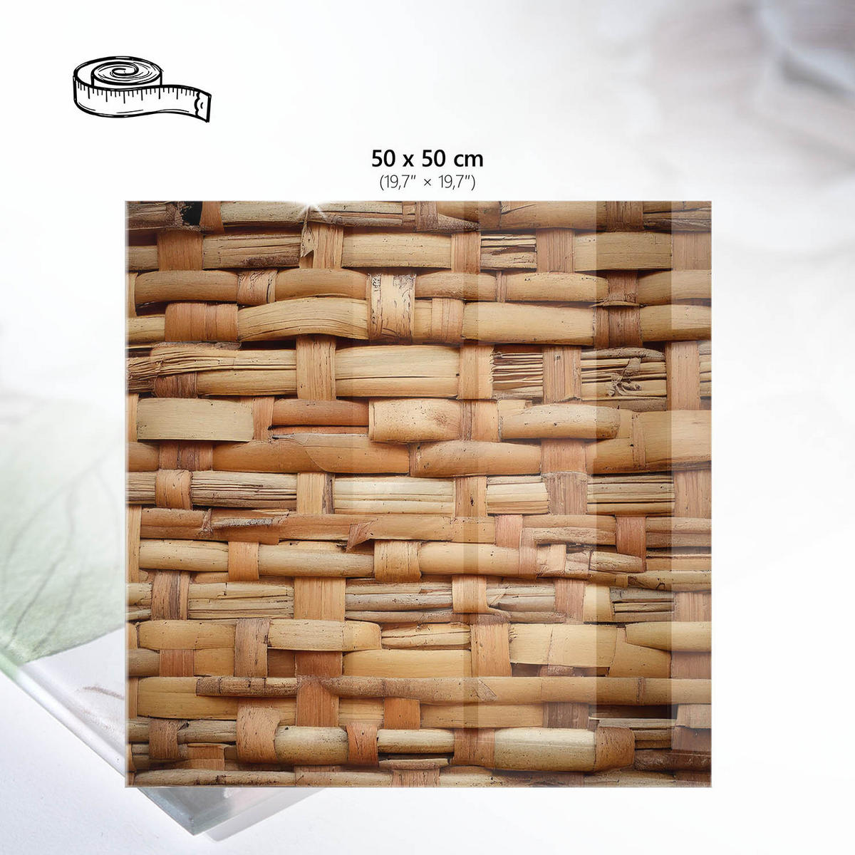 TISCHPLATTE 50x50 cm – Rustikaler Zopf - Braun, Glas (50/50/0.4cm) - Wallfluent