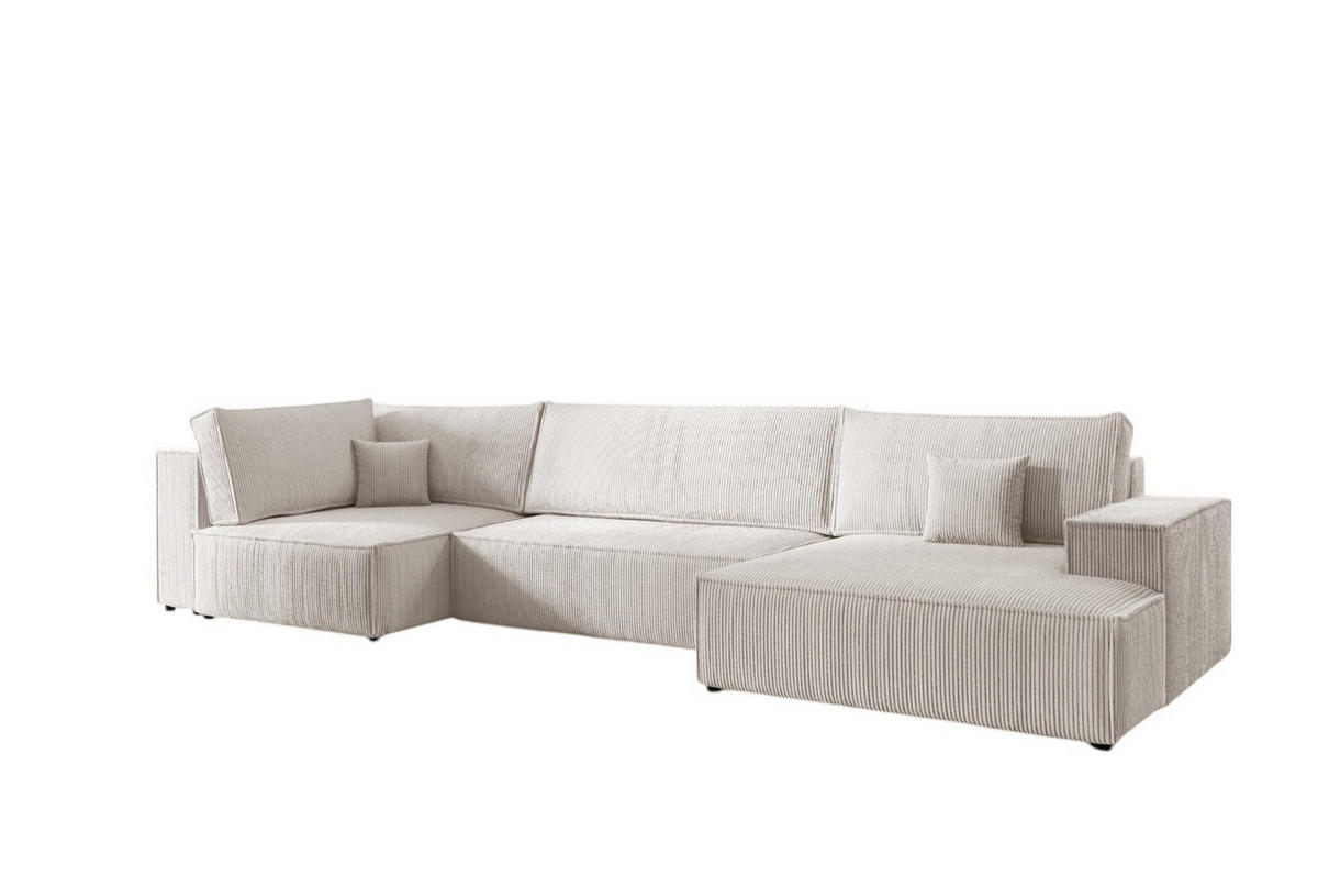 WOHNLANDSCHAFT Corunia - Weiß, Holzwerkstoff/Textil (398/70/148cm) - Fun Möbel