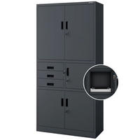 AKTENSCHRANK abschließbar GEDO mit Tresor 185x90x40cm Anthrazit - Anthrazit, Metall (90/185/40cm) - DELUKE