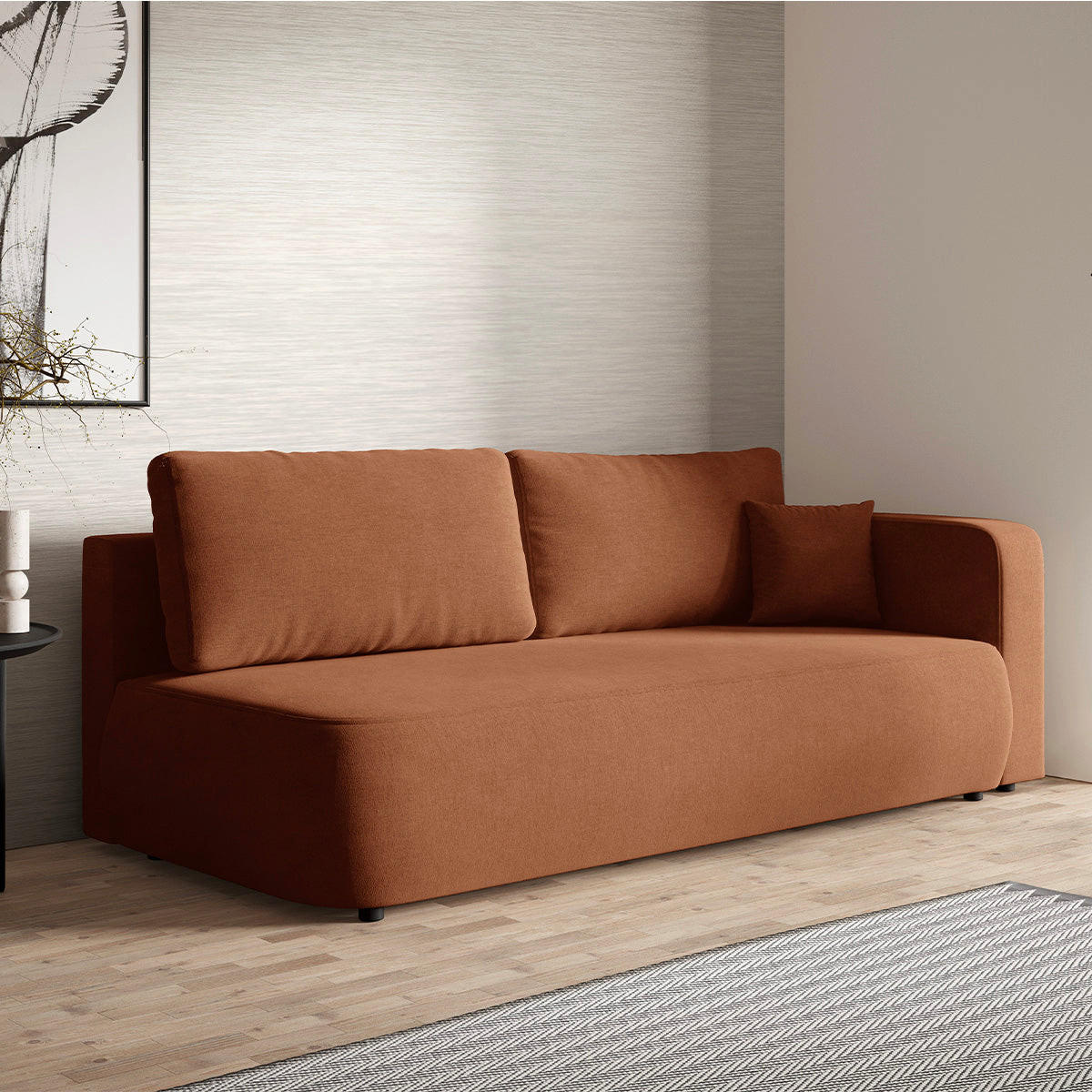 SOFA Antonio 3 Sitzplätze Terracotta - Orange, Holz (228/82/106cm) - Petits-meubles