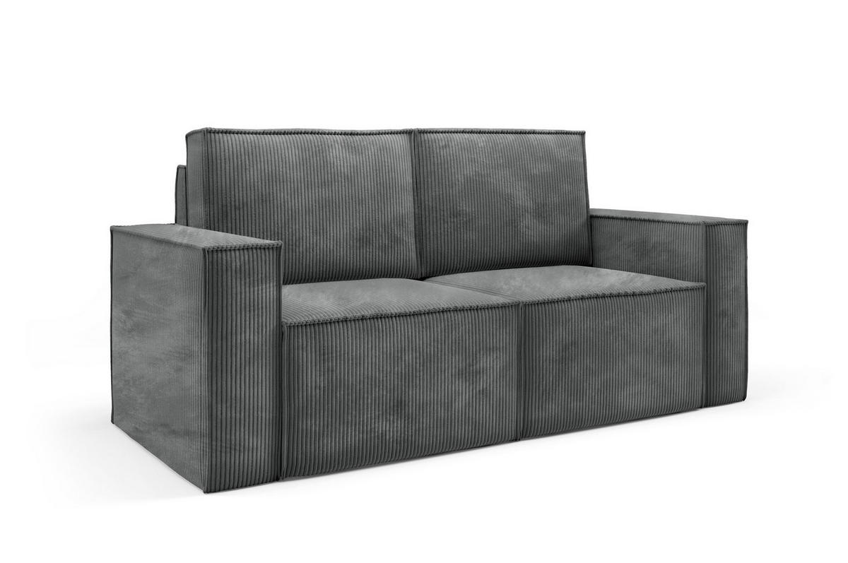 SOFA Orto Dunkelgrau, Zweisitzer Polstersofa - Dunkelgrau, Holzwerkstoff/Textil (178/93/82cm) - Bettso