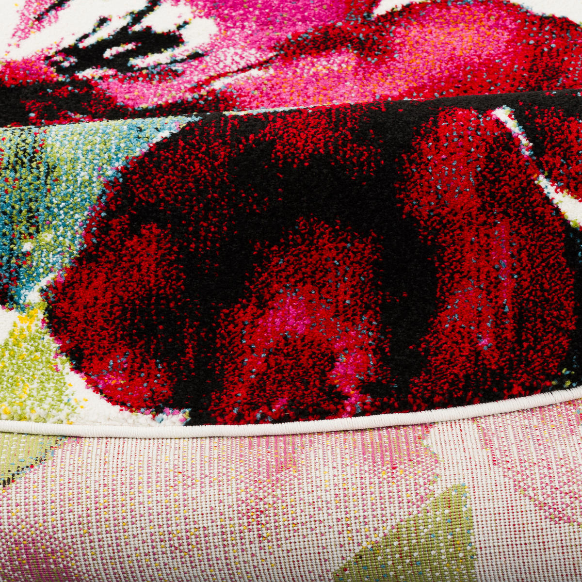 DESIGNER TEPPICH BRILLIANT BLUMEN RUND - Rosa, Textil (120/120cm) - Pergamon