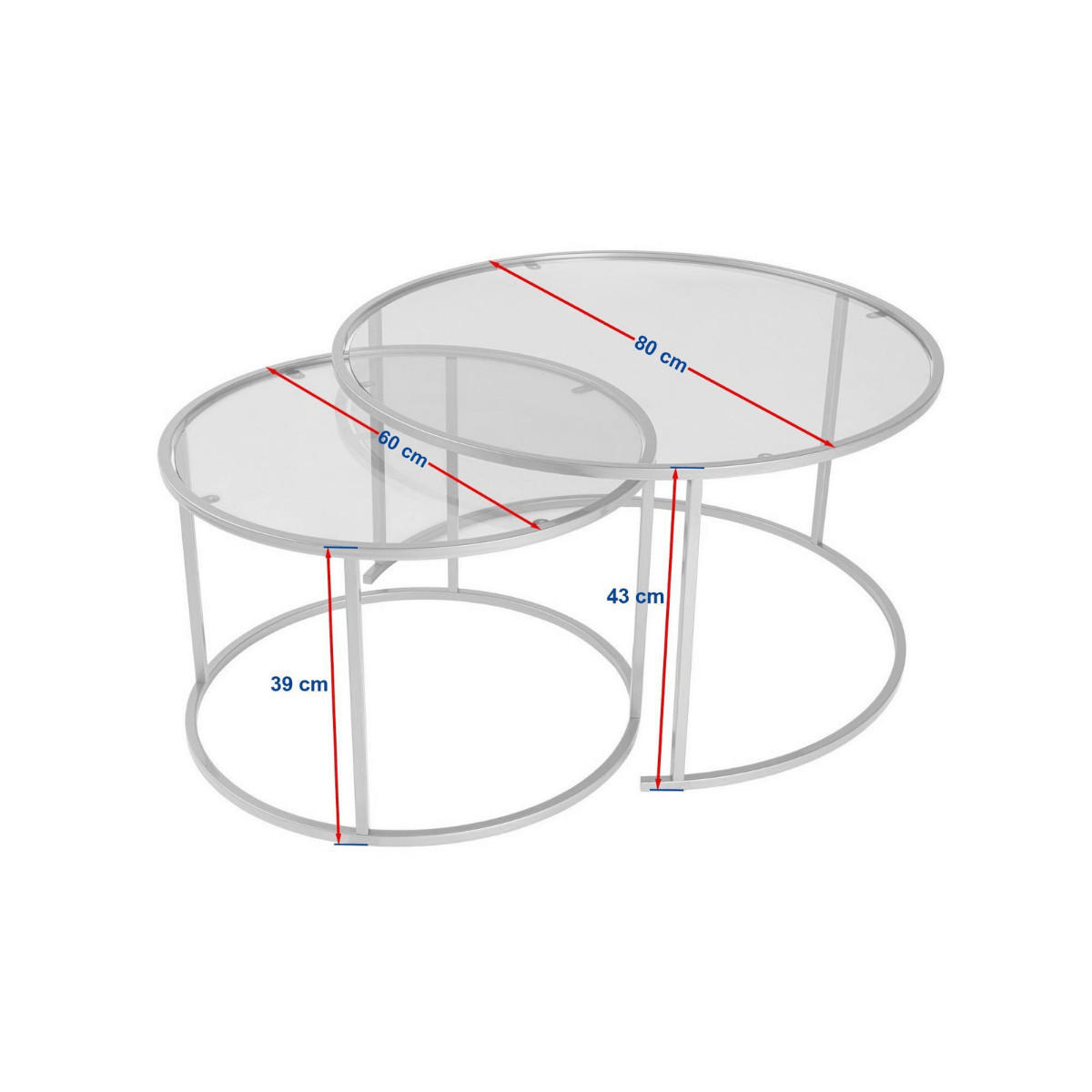COUCHTISCHE mit Glasplatte 80/80/43 cm - Goldfarben, Metall (80/80/43cm) - Calicosy