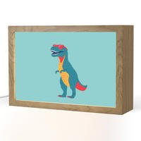NACHTTISCHLAMPE Dinosaurier - Blau - Sonnenbrille 30x20 cm - Hellblau, Holzwerkstoff (8/30/20cm)