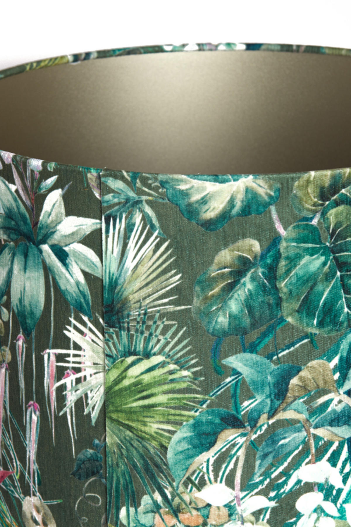 LAMPENSCHIRM Xenia flora Grün Ø40/30 cm - Grün, Textil (40/40/30cm) - Light & Living