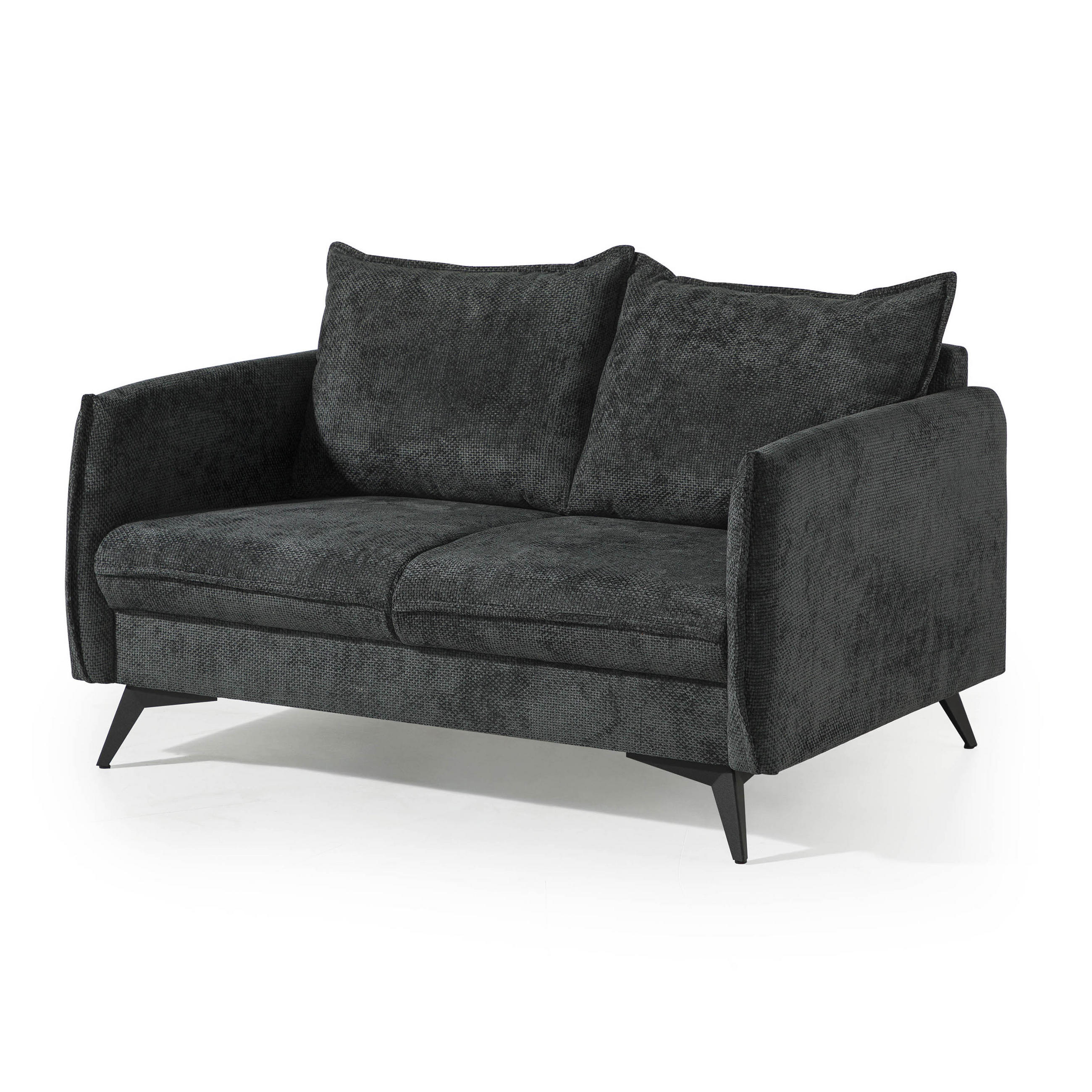 SOFA 2-Sitzer Chenille 138x100x86 anthrazit OLIVIA - Anthrazit, Kunststoff (138/86/100cm) - Massivmoebel24